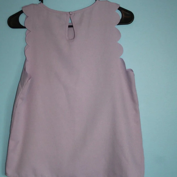 SHEIN Scalloped Sleeve Lilac Tank Top Women's Small Modest - Picture 13 of 14